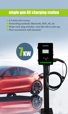 Cargador de vehículos eléctricos portátil comercial Wallbox con cable de carga de 5 m y potencia de salida de 7 kW