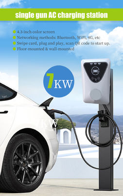 Cargador de vehículos eléctricos portátil comercial Wallbox con cable de carga de 5 m y potencia de salida de 7 kW