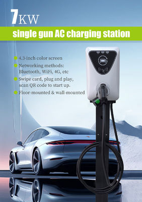 7kw 32a Cargador de vehículos eléctricos tipo 2 con corriente regulable Seguridad de vehículos eléctricos Cargador de vehículos eléctricos de 7kw