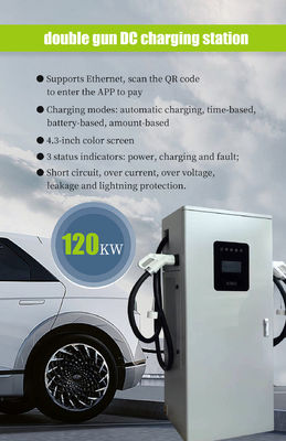 Estación de carga de corriente continua de doble conector de 120 kW para cargar rápidamente automóviles eléctricos